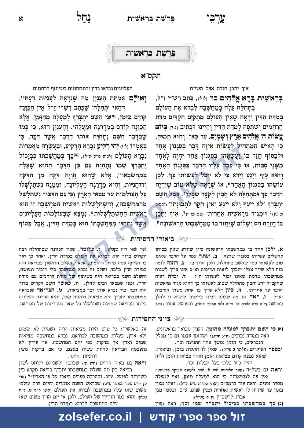 ערבי נחל המבואר - זול ספר ספרי קודש ערבי נחל המבואר - דף לדוגמא - זול ספר ספרי קודש