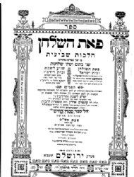 פאת השולחן הלכות שביעית עם בית רידב"ז | רבי ישראל משקלוב