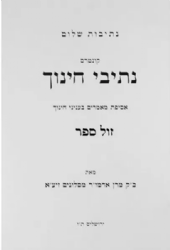 נתיבות שלום נתיבי חינוך | האדמ"ר מסלונים