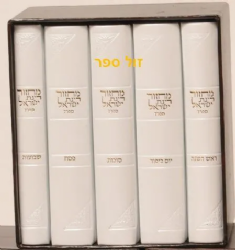 מחזורים רינת ישראל בינוני בכריכת עור משוחזר - לבן